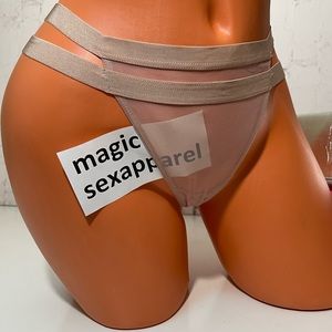 VS S M LUXE STRAPPY CAGED BANDED BIKINI PANTY MESH CUT OUT